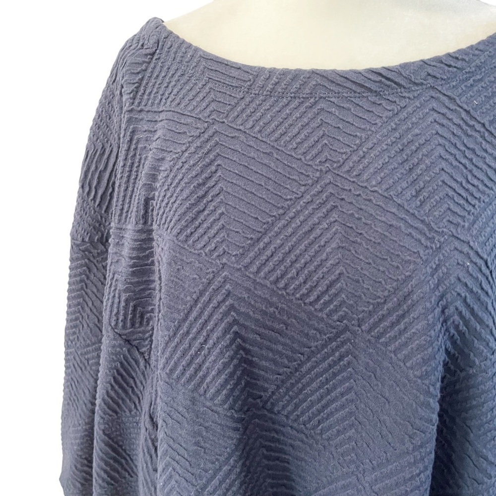 NWT Maeve By Anthropologie Navy Mikayla Textured Peplum Top Blouse Womens Sz 1X - Picture 4 of 8